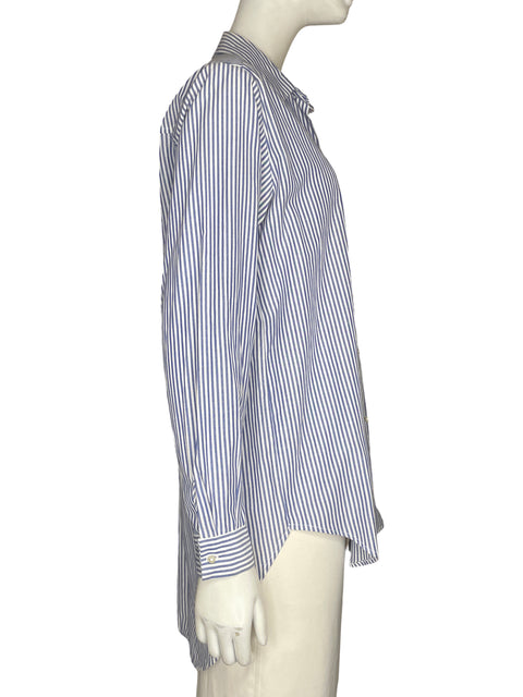 Blusa Zara de Algodón Manga larga Rayas Azul - Talla M