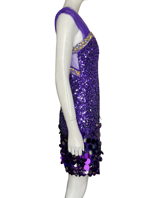 Vestido De Fiesta Coya Collection Lentejuelas Morado - Talla M