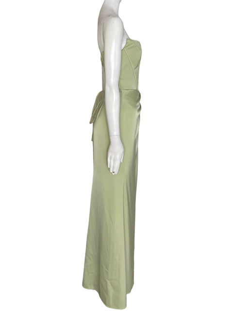 Vestido Dress D Strapless Liso Verde - Talla S