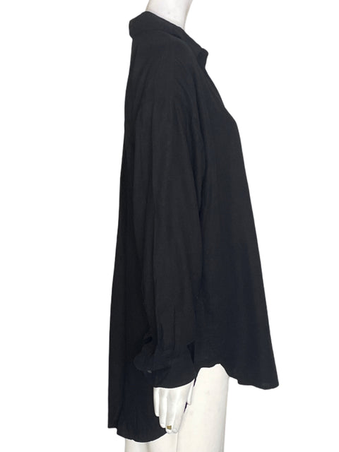 Camisa Loft de Lino Manga larga Botones Negro - Talla M