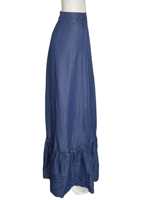 Falda Bonage Maxi Abertura Azul - Talla L