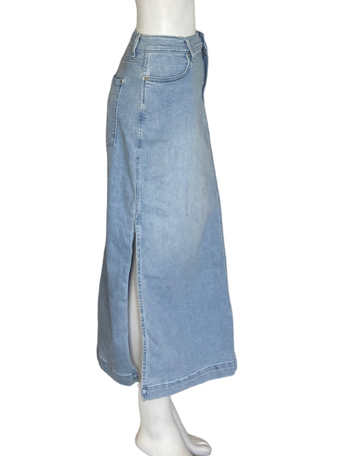 Falda 7forallmankind Ajustada Abertura lateral Azul - Talla 33