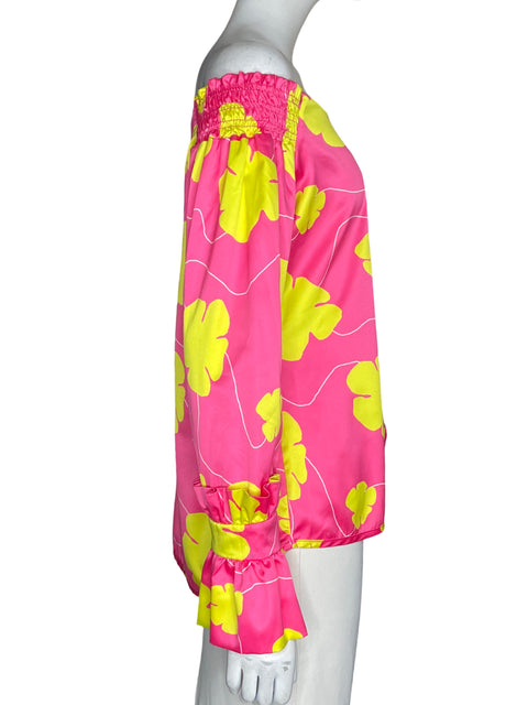 Blusa Santo Pratto Satinado Estampado Rosado - Talla 6