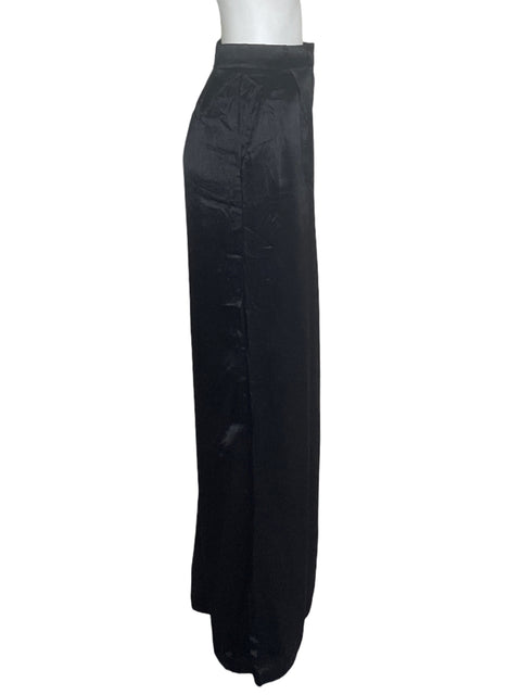 Pantalón Zara Satinado Palazo Negro - Talla M