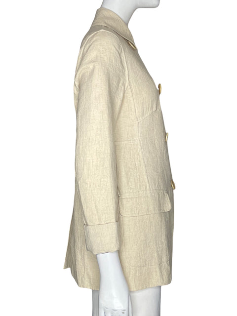 Chaqueta Max Studio de Lino Manga larga Beige - Talla S
