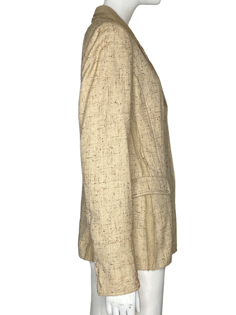 Blazer Elie Tahari Manga larga Beige - Talla S