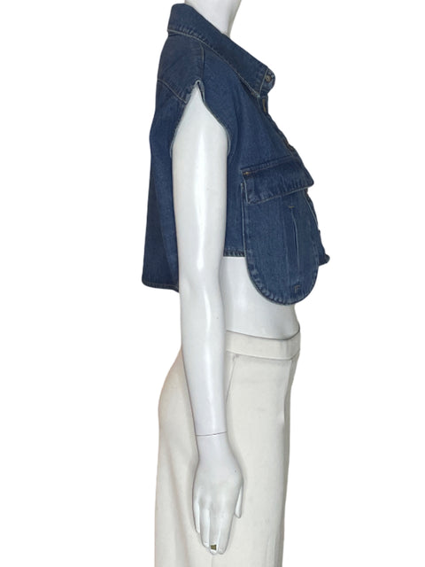 Chaleco Commense Sin mangas Crop Azul - Talla M