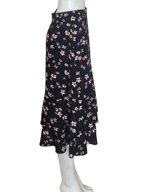 Falda Ann Taylor Estampado Suelto Negro - Talla 4