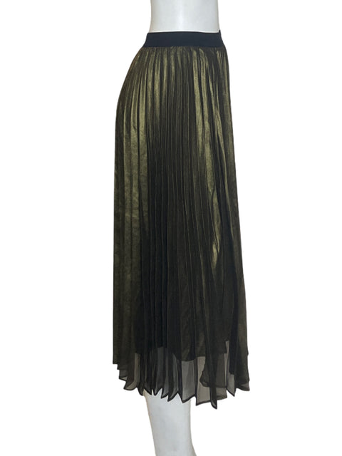 Falda White House Black Market Plisado Satinado Negro - Talla XS
