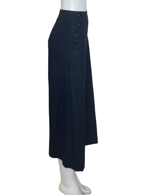 Pantalón Ann Taylor Botones Wide-leg Azul - Talla 4