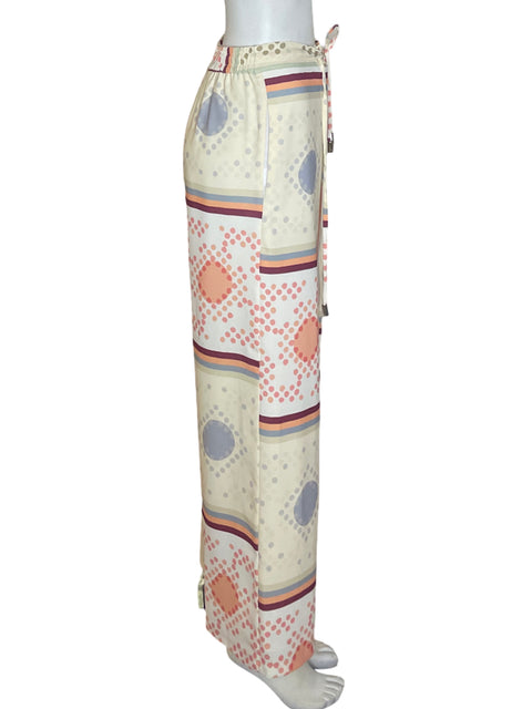 Pantalón Cala 1 Estampado Palazo Beige - Talla M