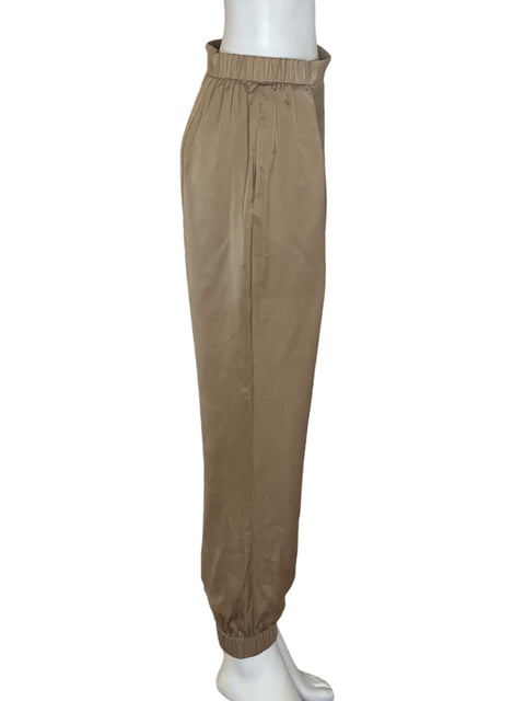 Pantalón Bcbg Elastico Ajustado Marrón - Talla S