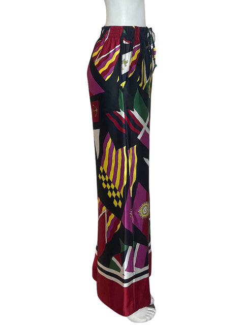 Pantalón Ralph Lauren Estampado Palazo Negro - Talla S