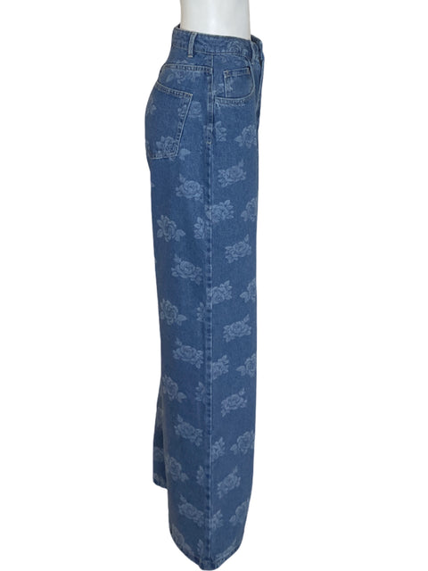 Pantalón Vero Moda Recto Wide-leg Azul - Talla 28