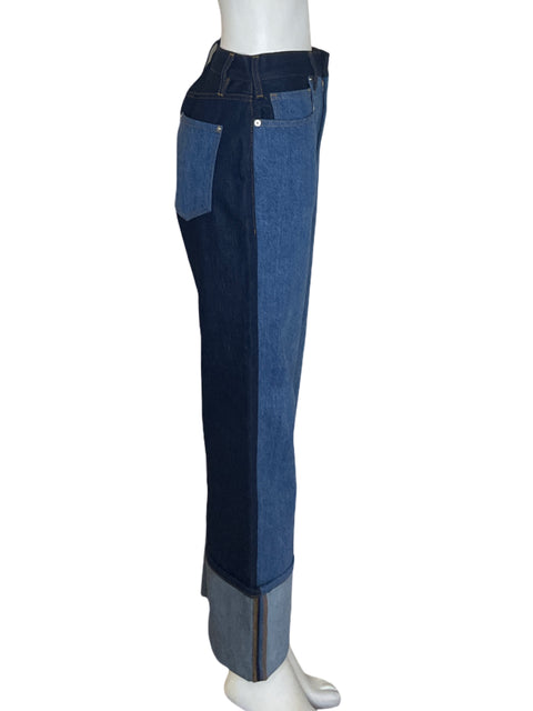 Pantalón Frame Recto Wide-leg Azul - Talla 27