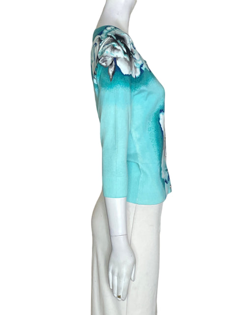 Abrigo White House Black Market Estampado Floral Azul - Talla XS