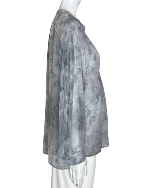 Camisa Vince Transparente Estampado Gris - Talla S
