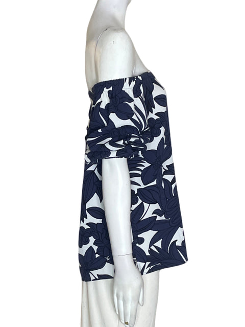 Blusa Ann Taylor Outshoulder Estampado Negro - Talla S