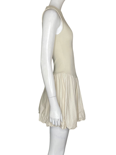 Vestido Zara de Algodón Bubble hem Beige - Talla S