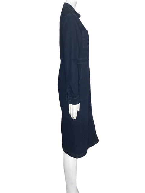 Vestido Ann Taylor de Algodón Botones Manga larga Azul - Talla 4