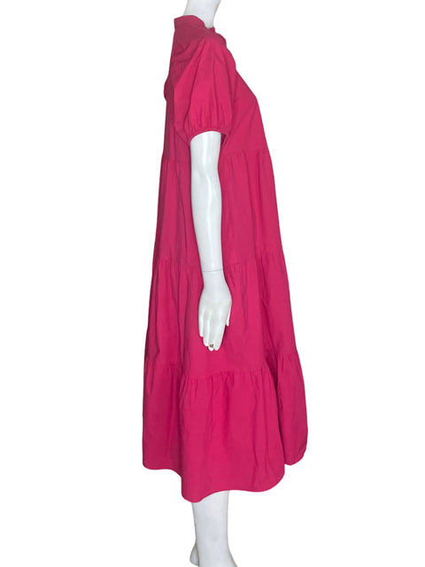Vestido Ann Taylor de Algodón Manga corta Midi Rosado - Talla S