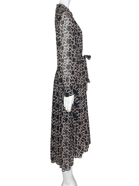 Vestido Ann Taylor Estampado Transparente Negro - Talla 2