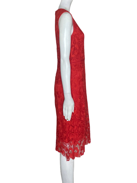 Vestido Ann Taylor Encaje Sin mangas Rojo - Talla 4