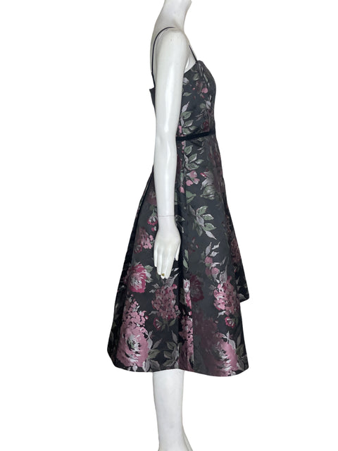 Vestido White House Black Market Tiras Floral Negro - Talla 2