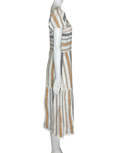 Vestido Maisin de Algodón Rayas Suelto Blanco - Talla S