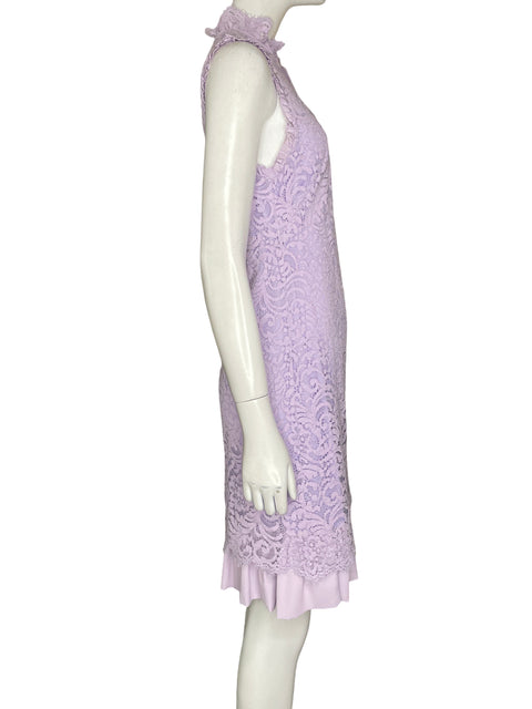 Vestido Sandro Paris de Algodón Midi Troquelado Morado - Talla 2