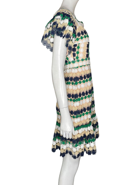 Vestido Aijek Midi Troquelado Verde - Talla 2