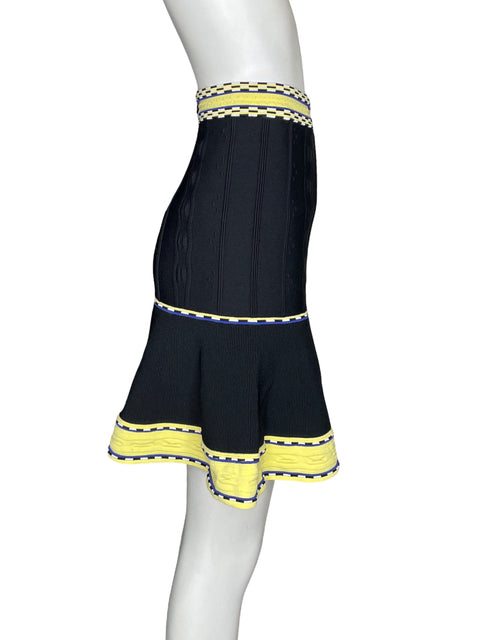 Falda Sandro de Viscosa Midi Punto Negro - Talla L