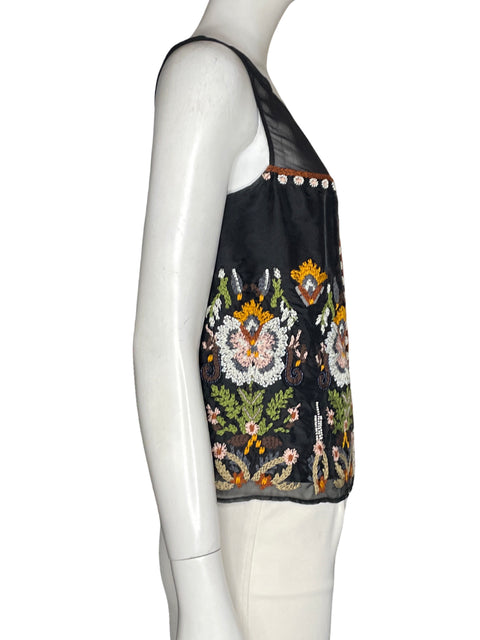 Blusa Floreat Floreat nalini embroidered beaded tank Negro - Talla 2