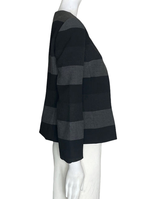 Blazer Tahari Abierto Rayas Negro - Talla 8