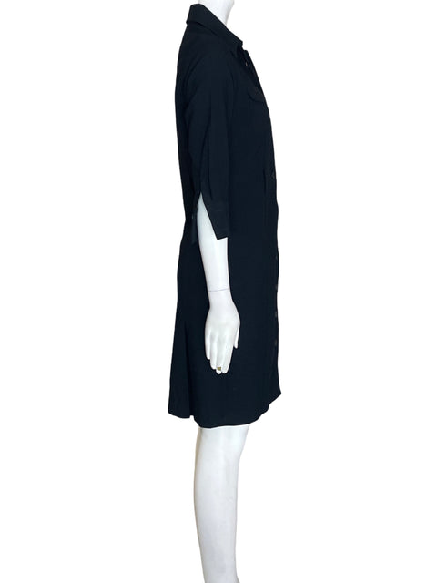 Vestido Zara Botones Midi Negro - Talla M