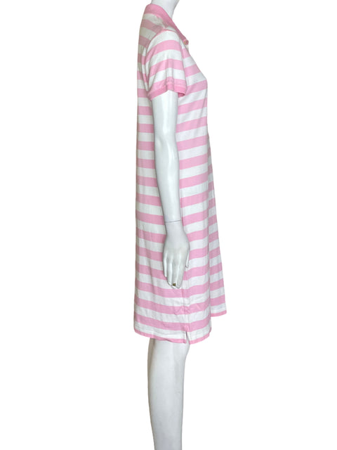 Vestido Polo Ralph Lauren de Algodón Rayas Manga corta Rosado - Talla L