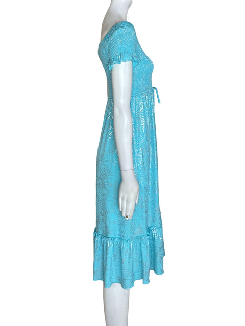 Vestido Michael Kors Estampado Midi Azul - Talla XS