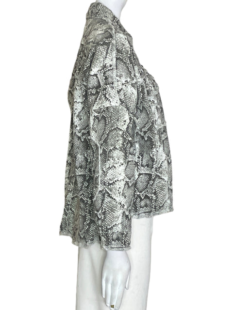 Chaqueta Zara de Algodón Estampado Botones Blanco - Talla S
