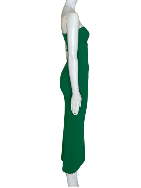 Vestido Zara Strapless Ajustado Verde - Talla XS