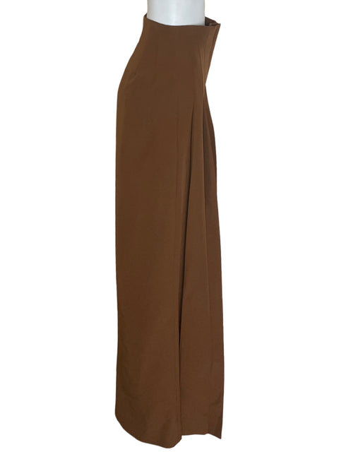 Pantalón Inés Bellorez Plisado Palazo Marrón - Talla S