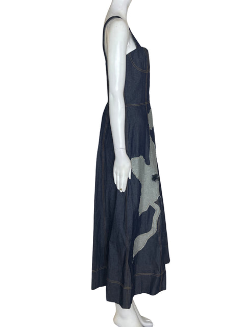 Vestido Diana Buelvas Tiras Maxi Azul - Talla S