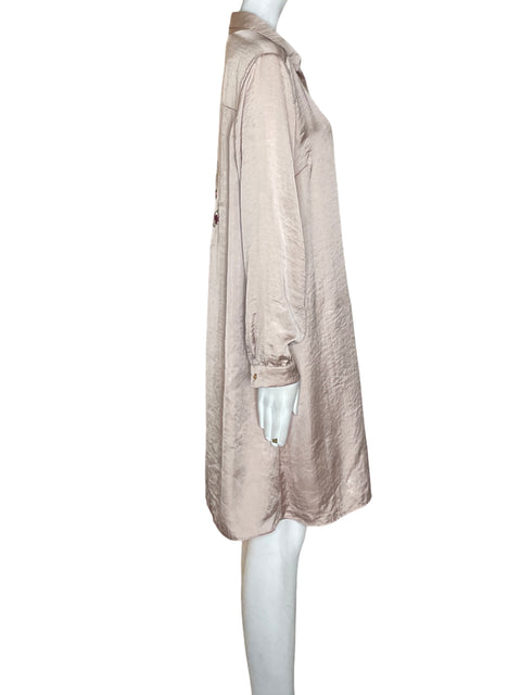 Vestido Atmosphere Suelto Satinado Marrón - Talla 10