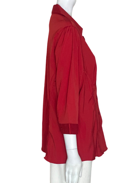 Blusa Antilia Femme Botones Suelto Rojo - Talla XL