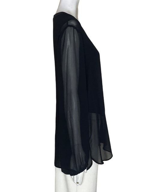 Blusa Zara Cuello v Transparente Negro - Talla XL