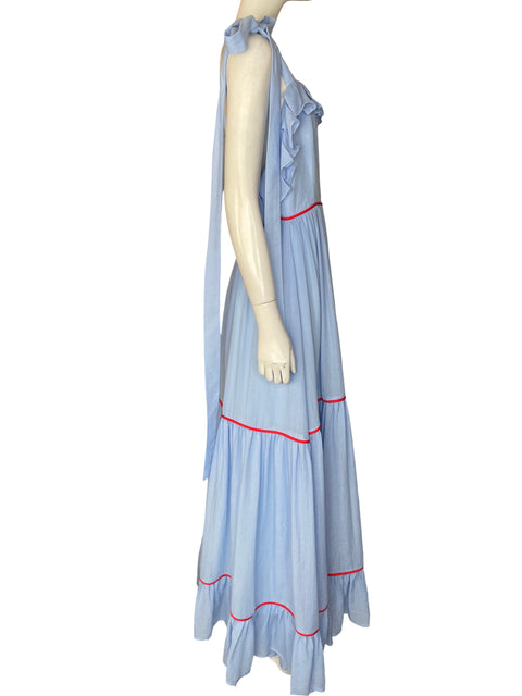 Vestido Kleid Maxi Lazo Azul - Talla S
