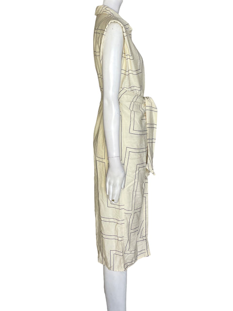 Vestido Aakaa Sin mangas Midi Beige - Talla S