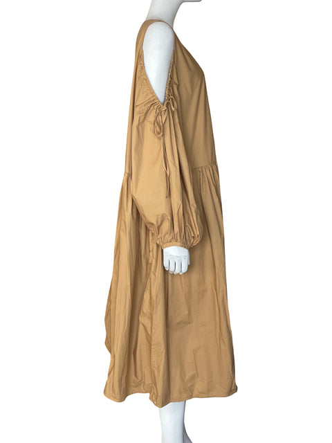 Vestido Wray de Algodón Mangas abullonadas Beige - Talla XL