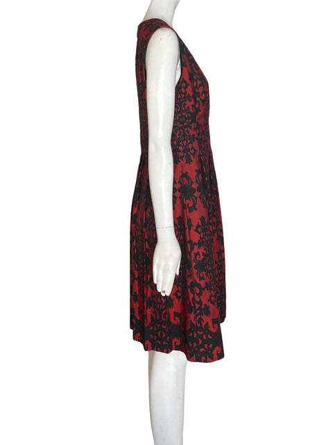 Vestido Anne Klein Estampado Sin mangas Rojo - Talla S