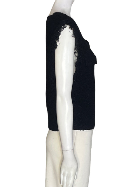 Blusa Mng Flecos Sin mangas Negro - Talla M