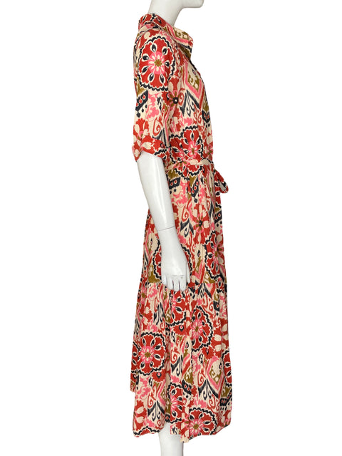 Vestido Zara de Algodón Estampado Rojo - Talla S